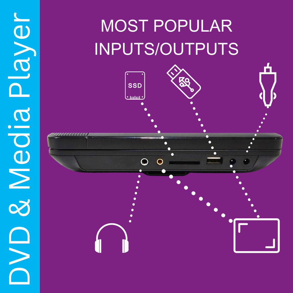 Proscan Elite 10.1" Dual Screen Portable CD DVD Media Player PEDVD1082 Black