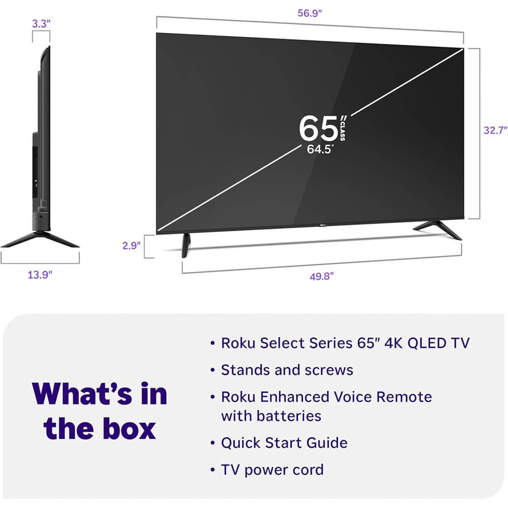 Roku - 65" Class Select Series 4K QLED Smart RokuTV (2026) 65R5D5