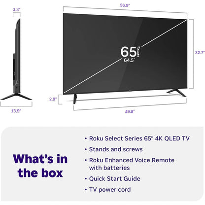 Roku - 65" Class Select Series 4K QLED Smart RokuTV (2026) 65R5D5