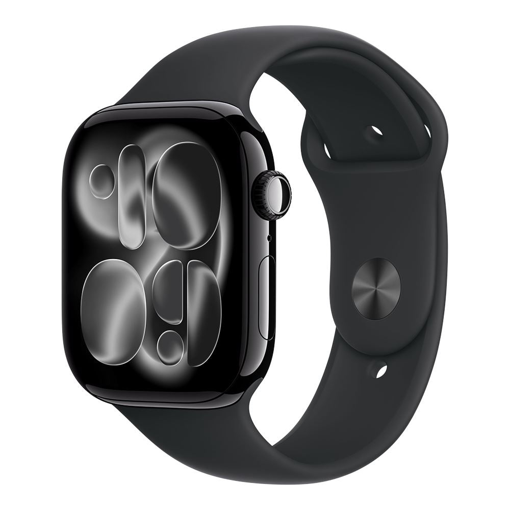 Apple Watch Series 11 (GPS) 46mm Jet Black Aluminum Case with Black Sport Band - M/L - Jet Black MEUX4LW/A