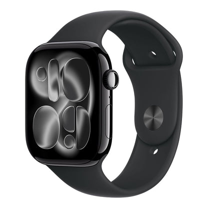 Apple Watch Series 11 (GPS) 46mm Jet Black Aluminum Case with Black Sport Band - M/L - Jet Black MEUX4LW/A