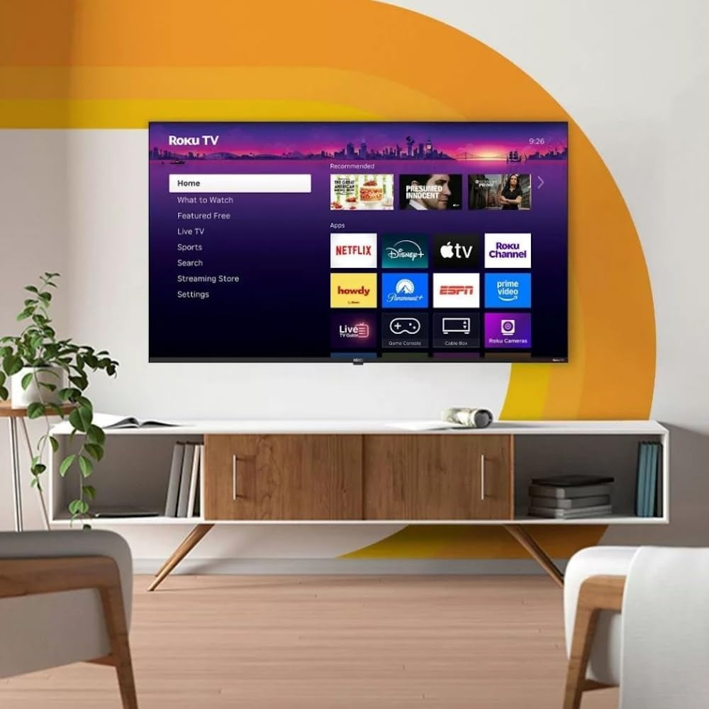 Hiro 55" 4K HDR Smart TV Flat Screen LED Television with Roku TV and Dolby Audio Streaming H55D4C4