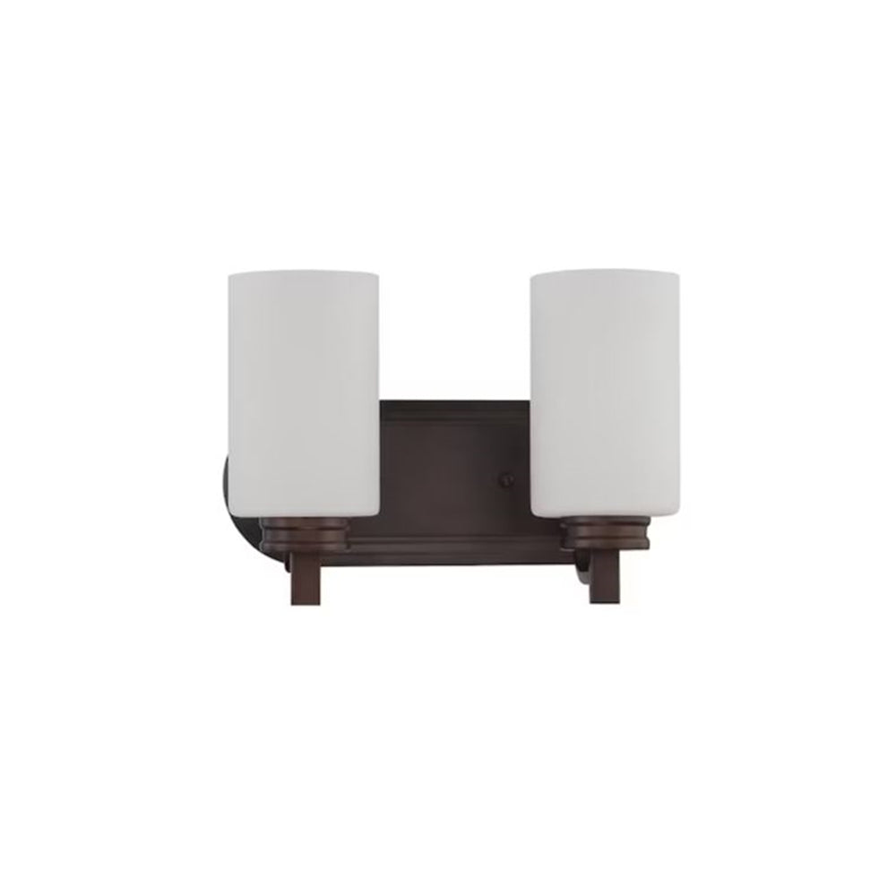 Sunset Lighting Dalton 2-Light Vanity 100W Opal Etched Glass With Provincial Bronze Finish F18012-64