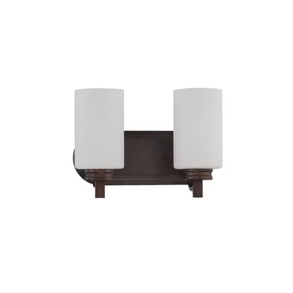 Sunset Lighting Dalton 2-Light Vanity 100W Opal Etched Glass With Provincial Bronze Finish F18012-64