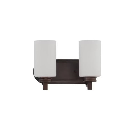 Sunset Lighting Dalton 2-Light Vanity 100W Opal Etched Glass With Provincial Bronze Finish F18012-64