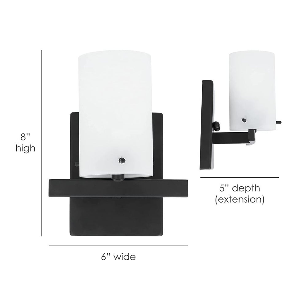 Luminance Boca Boca Vanity 1-Light Wall Sconce Black Bathroom Decor Fixture  F2531-31