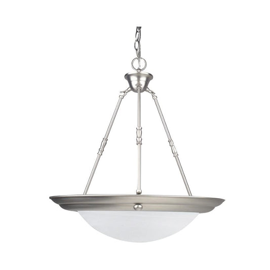 Sunset Lighting 20-1/4" Pendant w/ Faux Alabaster Glass, Satin Nickel Finish F7679-53