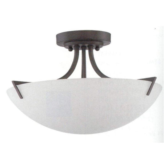 Sunset Lighting 17" 3-Light Semi Flush Mount Frosted Milk Glass - F9300-64