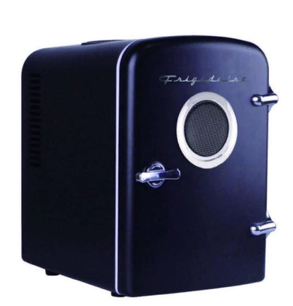 Frigidaire EFMIS151-BLACK Portable Retro 6-can Mini Fridge Built-in Bluetooth Speaker