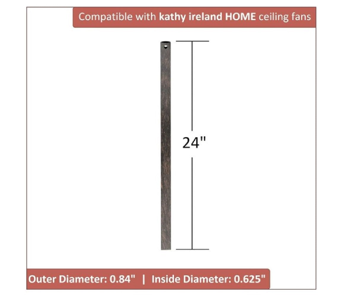 Emerson Ceiling Fan Downrod 24" Long Distressed Bronze CFDR2DBZ