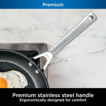 Ninja C30928 Foodi NeverStick Premium 11-Inch Wok, Hard-Anodized, Nonstick, Durable & Oven Safe to 500°F, Slate Grey