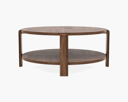 Interior Define Devon Oiled Walnut Coffee Table, 48" diam. x 16.25"h - BRO.TBL.COFF.OIL-WAL