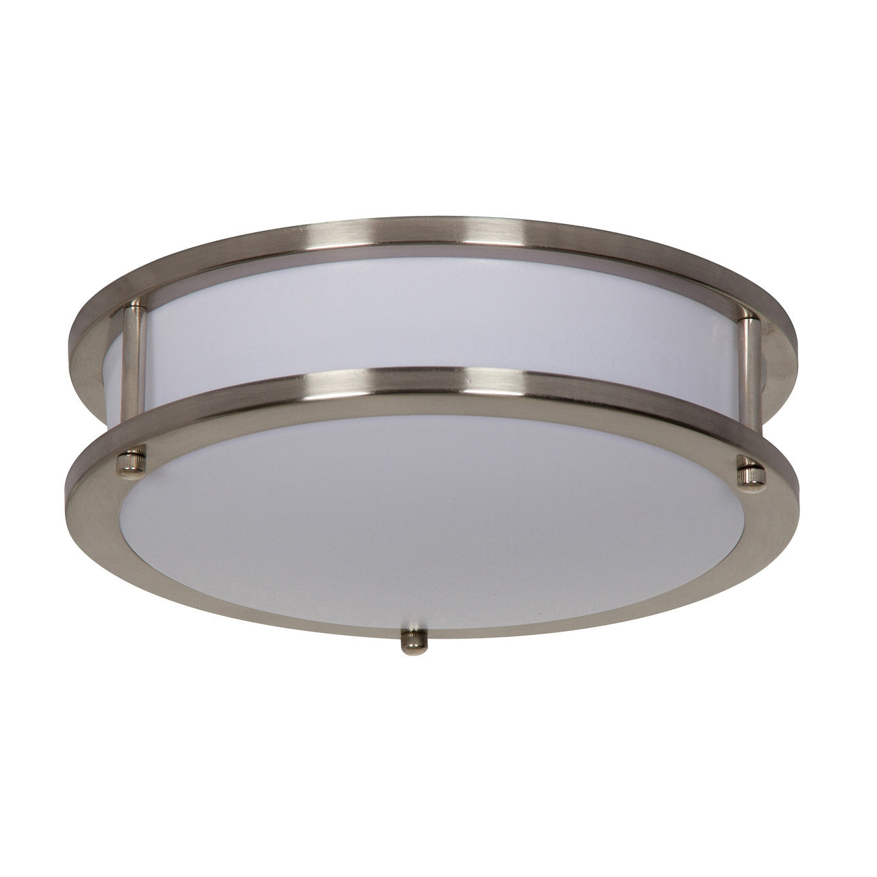 Sunset Lighting 10" LED Flush Mount 16W 4000K Etched White Opal Acrylic Lens, Dimmable Bright Satin Nickel Finish  F9910-80-4K