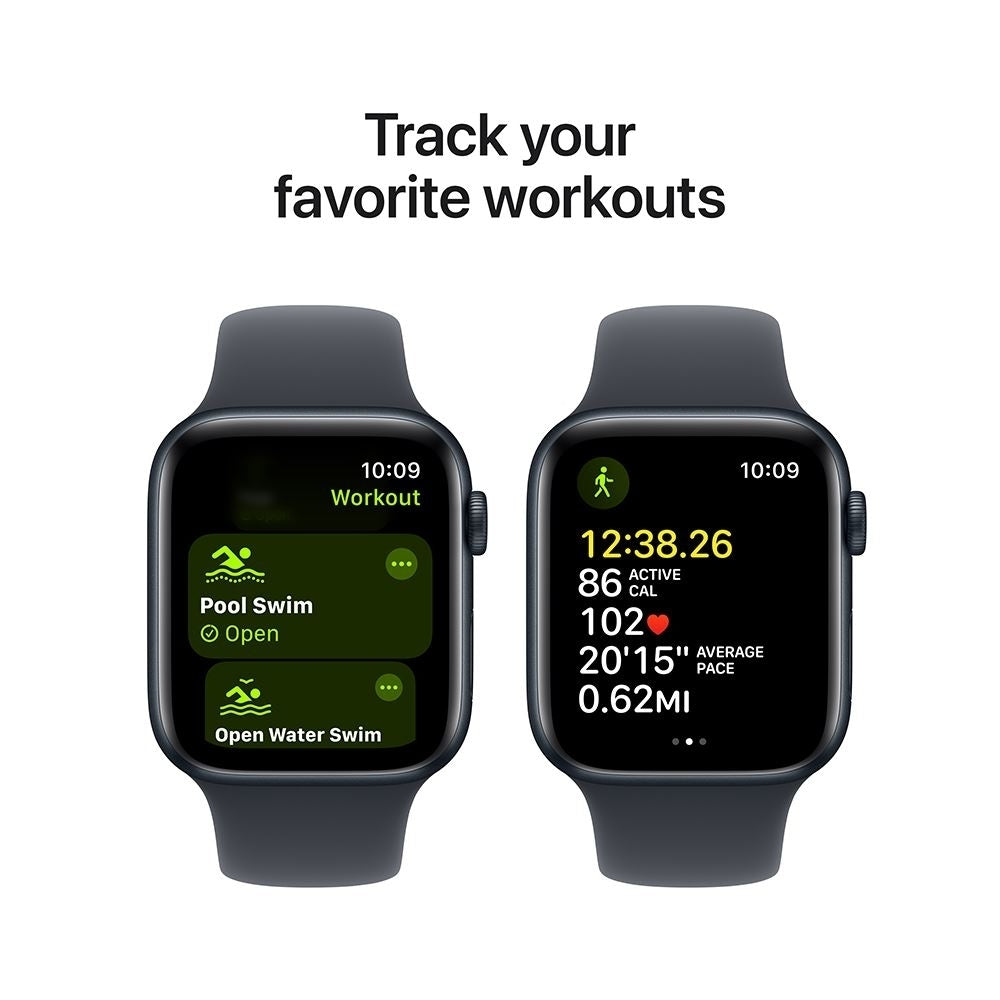Apple Watch SE 2nd Gen GPS 44mm Aluminum Case Midnight Sport Band M/L MXEK3LL/A