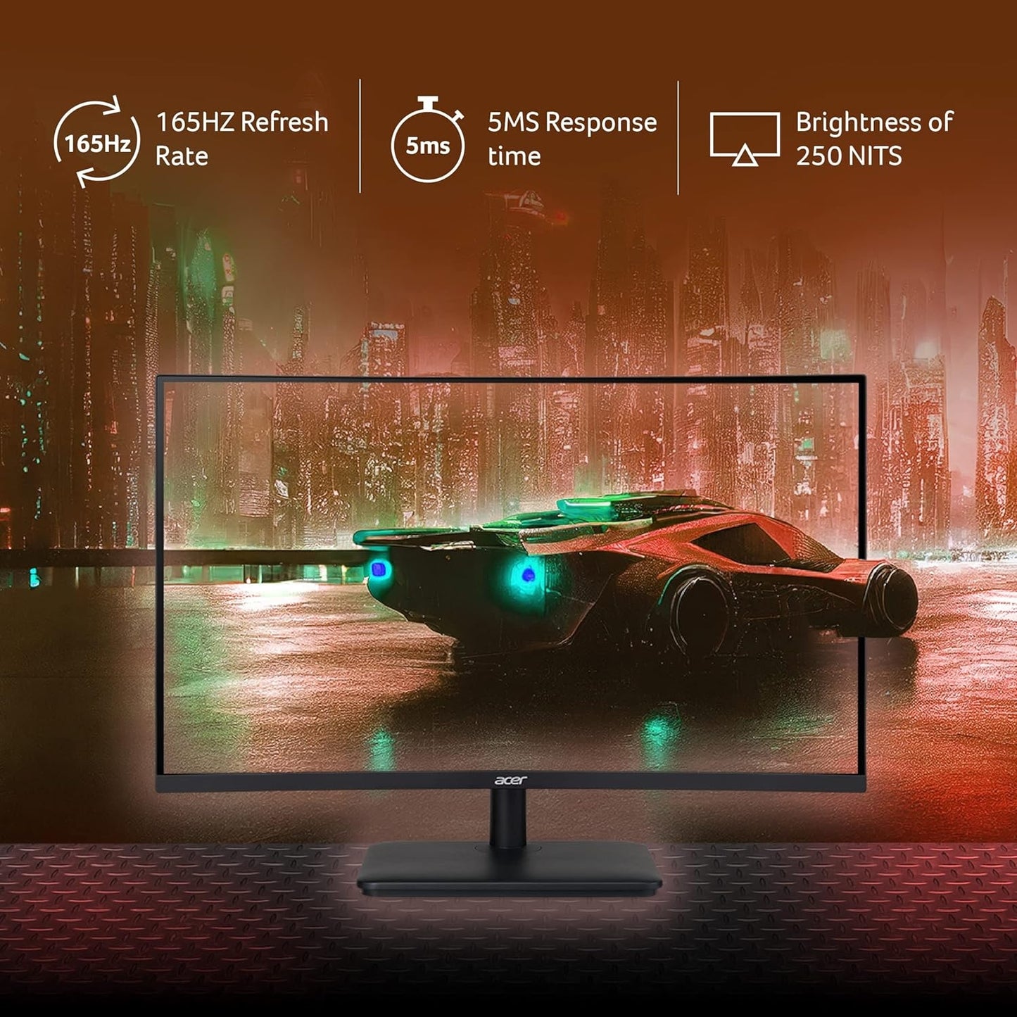 Acer Nitro ED270R 27" VA LED Curved FHD 180Hz 1ms AMD FreeSync Premium (1x Display Port 1.2, 2 x HDMI 2.0) - Black