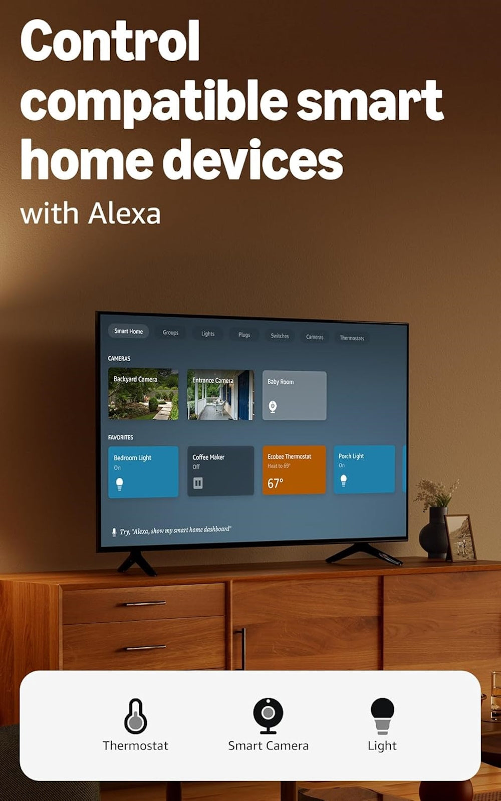 Amazon Fire TV Stick HD, HD Streaming Device, free and live TV, Alexa Voice Remote, smart home controls, 8 GB storage (2024) - Black B0CQMRKRV5