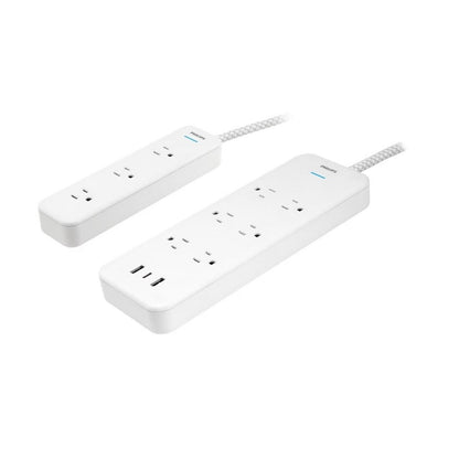 Philips 6-Outlet Surge Protector 2 USB-A 1 USB-C 6' 3-Outlet Power Strip 6' 2-pack