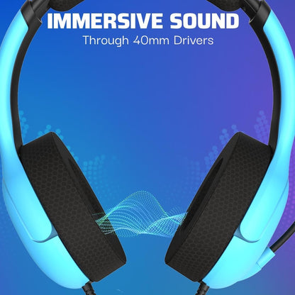 PDP AIRLITE Wired Stereo Gaming Headset – Sony PlayStation 4, PS5 and Windows Blue PC 052-011-BL