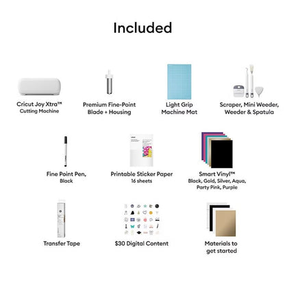 Cricut Joy Xtra + Starter Bundle: Cutting Machine, Customizing Tools & More