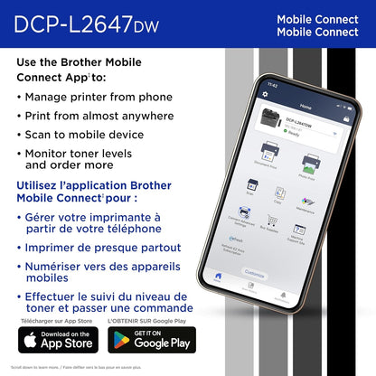 Brother DCP-L2647DW Wireless Compact Monochrome Multi-Function Laser Printer