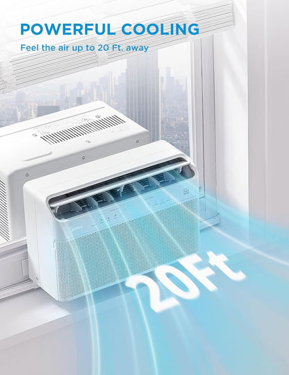 Midea 10,000 BTU Smart Inverter U-Shaped Window Air Conditioner, 450 Sq. Ft., White MAW10V1QWT