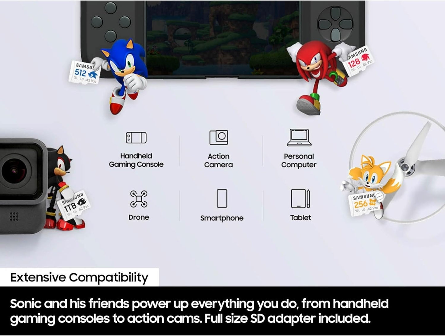 Samsung PRO Plus Sonic The Hedgehog + Adapter 256GB microSDXC MB-MD256SA/LC1