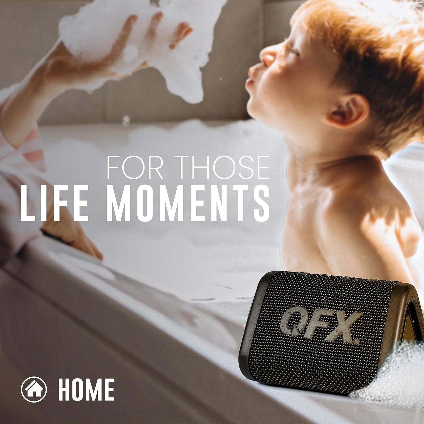 QFX BT-ZX0 Mini Speakers - IPX7 Waterproof Portable Bluetooth Speaker Black