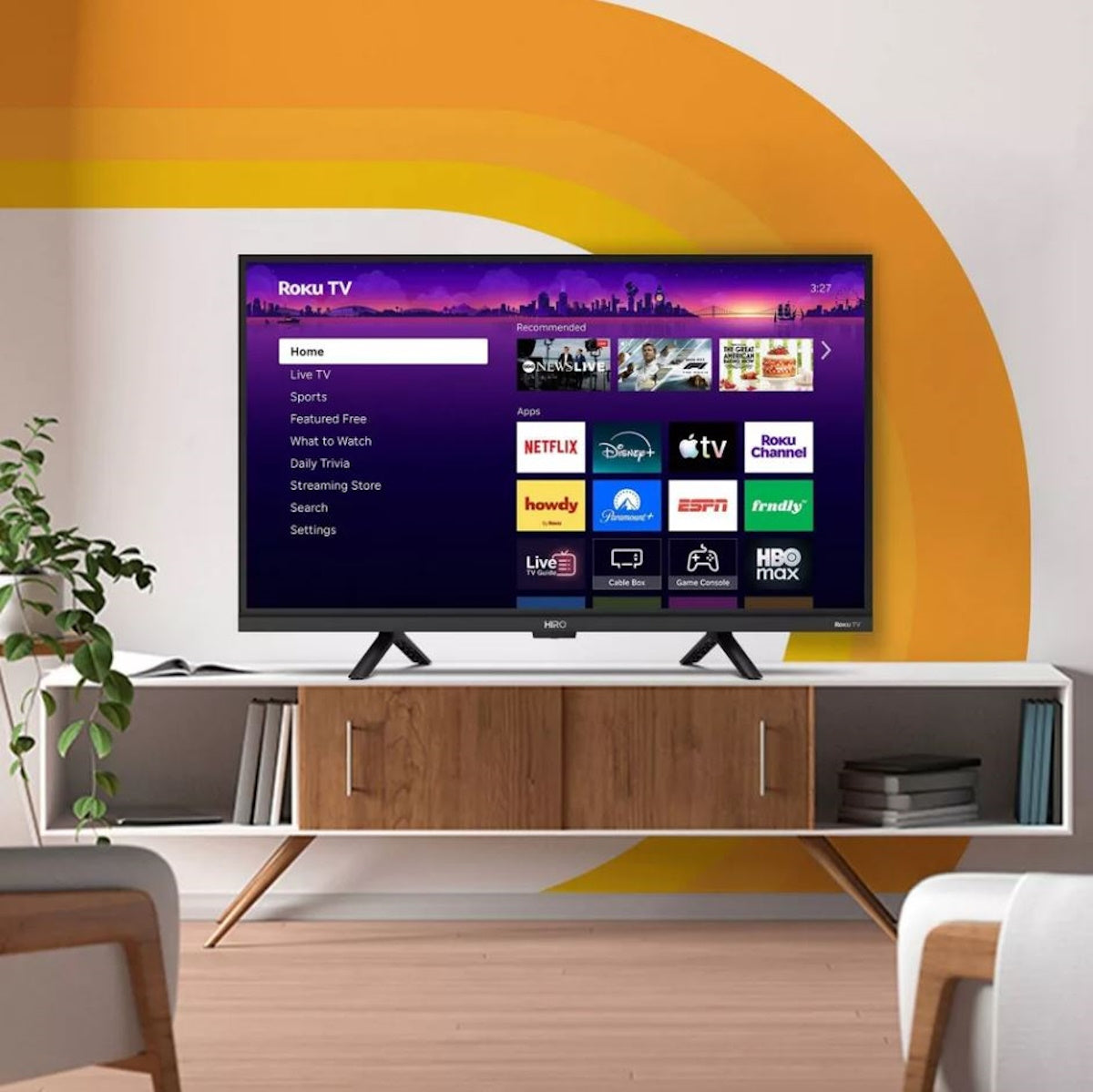 Hiro Roku TV 24" 720p HD Smart TV Flat Screen LED Television with Roku TV and Dolby Audio for Streaming H24C2D4