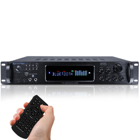 Technical Pro 2500 Watts Digital Hybrid Amplifier, Preamp/Tuner with USB and SD Inputs H2502URBT