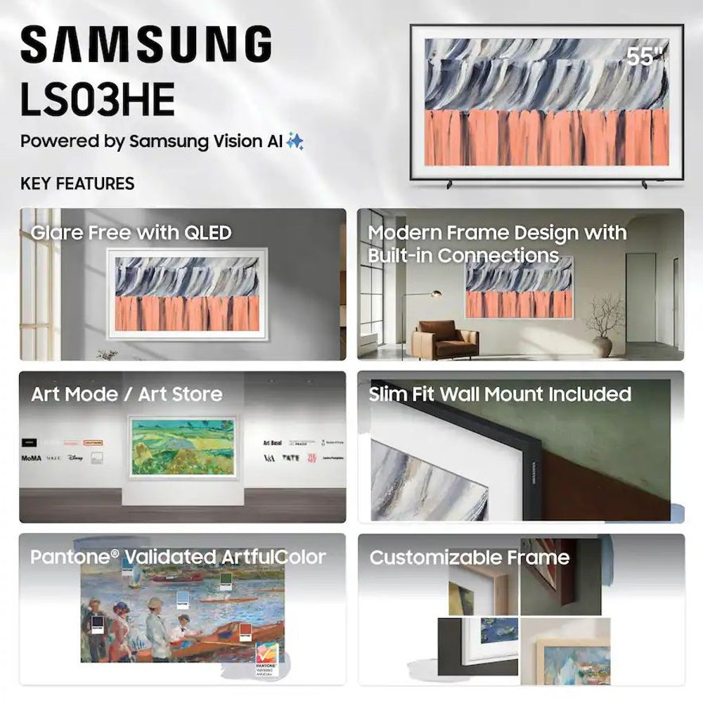 Samsung - 55” Class LS03H Series Frame 4K UHD SamsungVision AI Smart Tizen TV