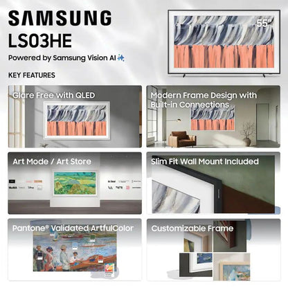 Samsung - 55” Class LS03H Series Frame 4K UHD SamsungVision AI Smart Tizen TV