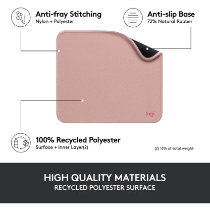 Logitech - Mouse Pad Studio Series with Spill-Resistant Surface (Medium) - Darker Rose