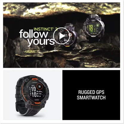 Garmin - Instinct 3 Solar GPS Smartwatch 45 mm Fiber-reinforced Polymer - Black with Black Band 010-02934-00
