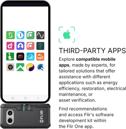 Flir One Pro - Thermal Imaging Camera for iOS Smartphones (iPhone 14 and Older w/Lightning Port), 480x360 Super Resolution