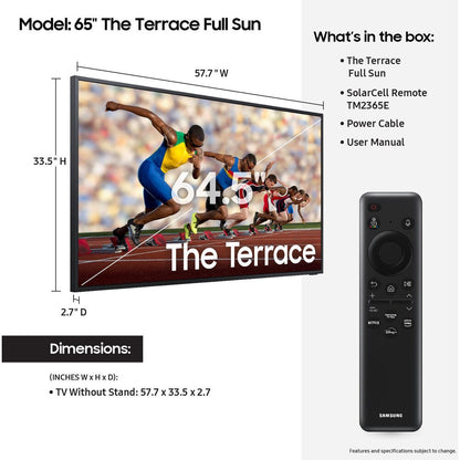 Samsung The Terrace 65" Class HDR UHD 4K Smart Full Sun Outdoor QLED TV QN65LST9DAFXZA