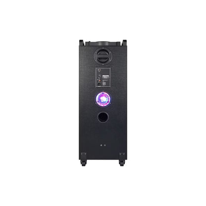 QFX Dual 12" Rechargeable Bluetooth Speaker System with Surround LED Party Lights & Graphic Display PBX-1260E