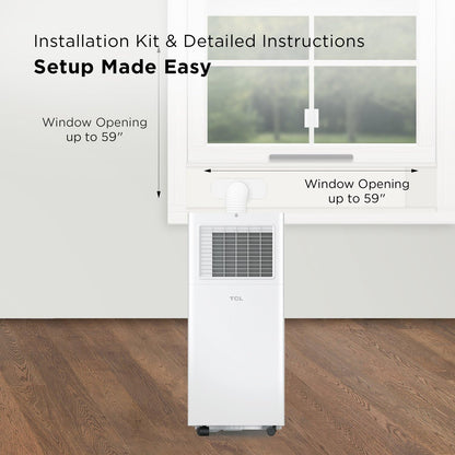 TCL H5P44W, 150 Sq. Ft, 5,000 BTU Smart Portable Air Conditioner, Fan & Dehumidifier, Ultra-Compact Design