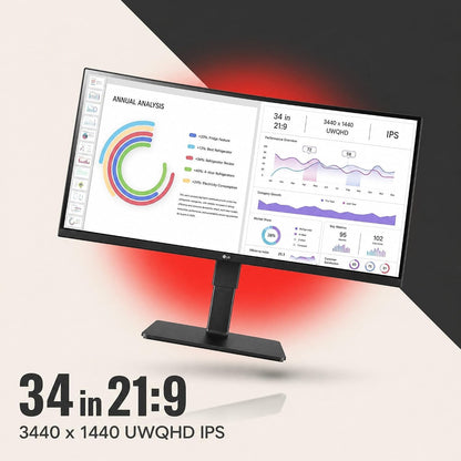 LG - 34" 21:9 1440p 60Hz UltraWide Curved Monitor - Black 34BQ77QE-B