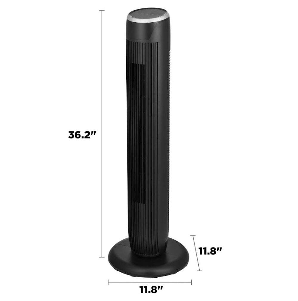 Mainstays 36" Tall 3-Speed Oscillating Tower Fan Black MSWMT24JR