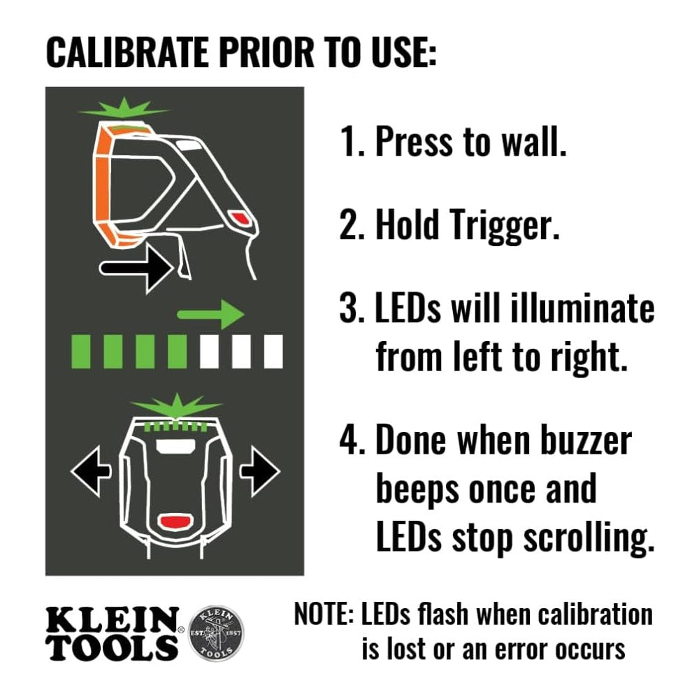 Klein Tools ESF150LL Laser Level Stud Finder, Bubble Level, Laser Class 3R; ≤5mW; 15-Foot in All Directions