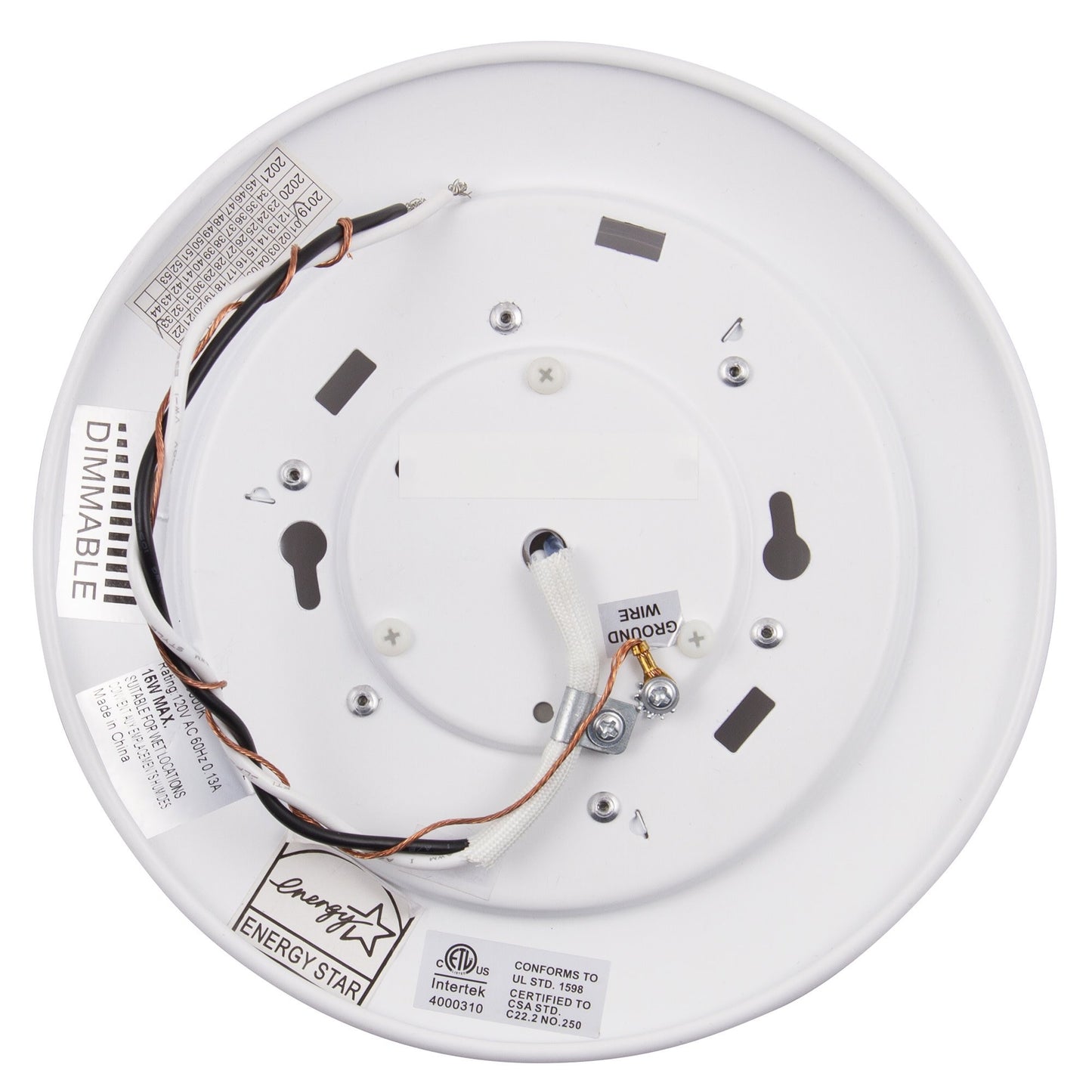 Luminance Sunset Lighting F8626-30 LED Disk Light, Aluminum Plastic White Finish