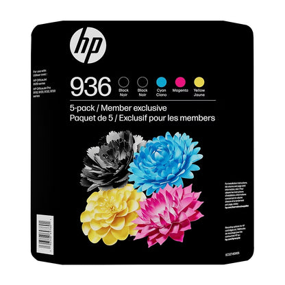 HP 936 Club 5 Pack, Black(2)/Yellow/Magenta/Cyan, 6C3Z7BN