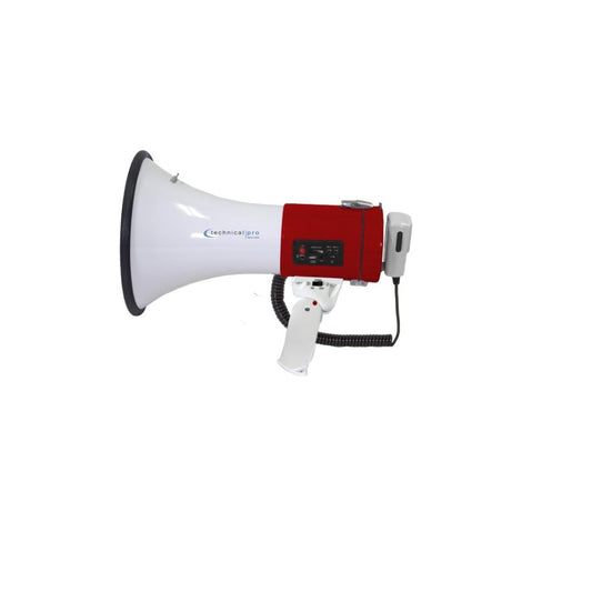 Technical Pro Portable Megaphone with Siren, 20W Voice Amplifier Bullhorn with Adjustable Volume MPH75UR