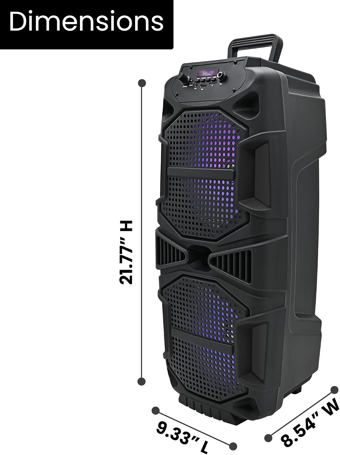 Technical Pro SPARK28 Rechargeable LED Bluetooth Speaker with TWS