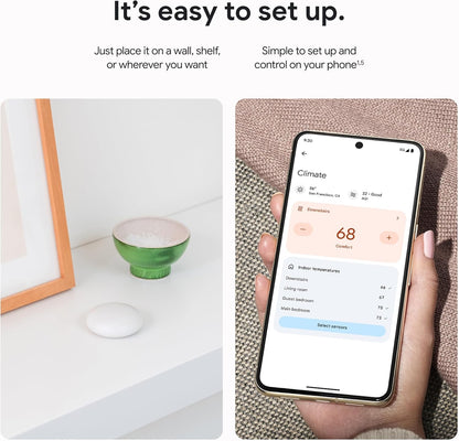 Google - Nest Temperature Sensor (2nd gen) 1-pack - Porcelain GA05552-US