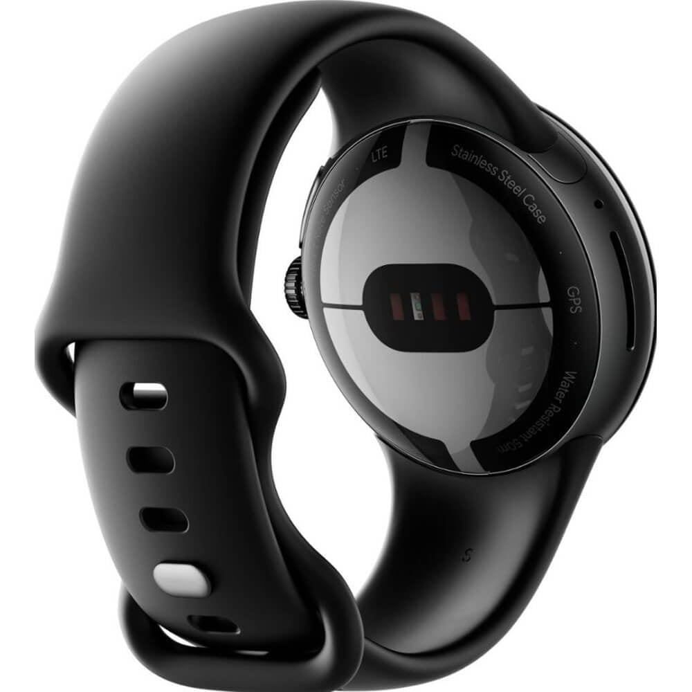 Google - Pixel Watch Smartwatch 41mm with Obsidian Active Band Wifi/BT - Black Stainless Steel