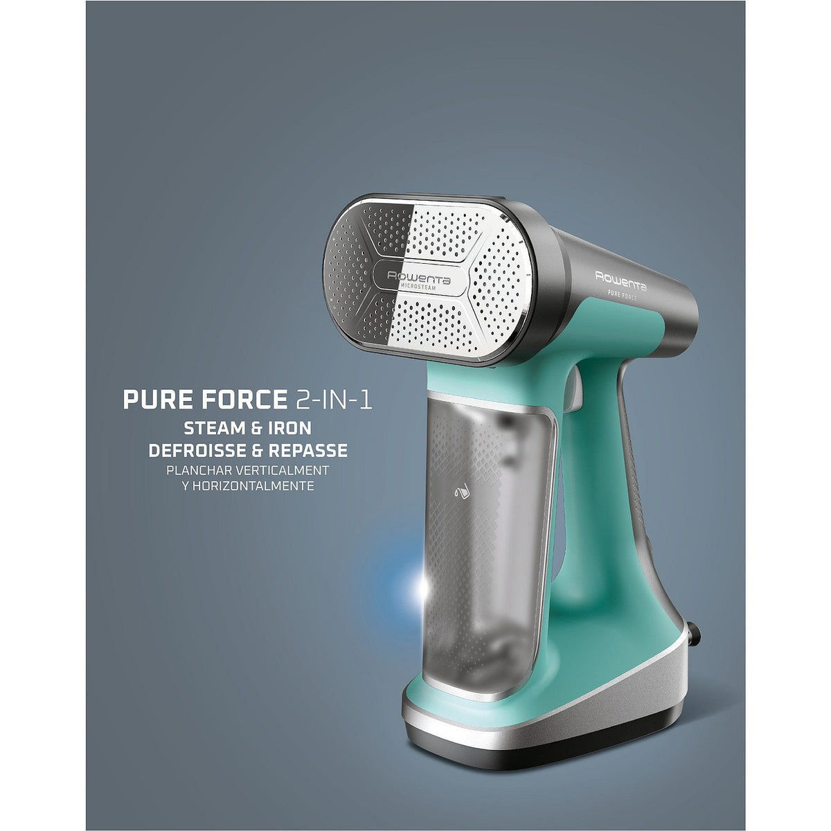 Rowenta Pure Force 2in1 Steamer & Iron: Powerful 1875 Watts, Vertical Steaming & Horizontal Ironing, Auto-off