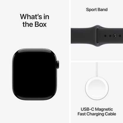 Apple Watch Series 11 (GPS) 46mm Jet Black Aluminum Case with Black Sport Band - M/L - Jet Black MEUX4LW/A