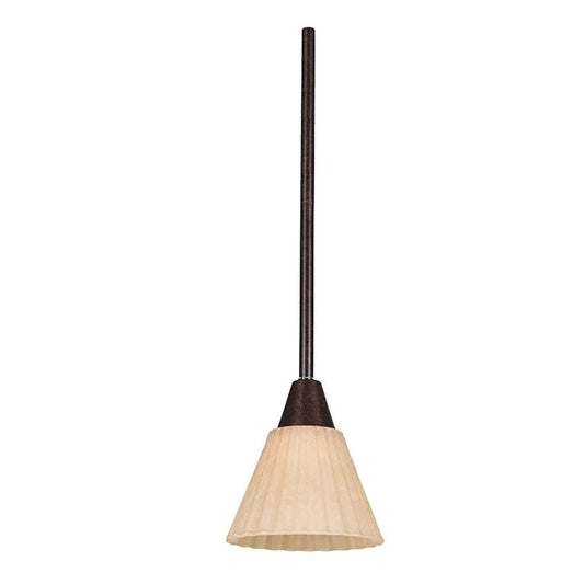 Sunset Lighting F1011-62 Pendant With Tea Stained Shades, Rubbed Bronze Finish