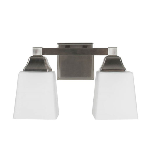 Sunset Lighting LED 2-Light Vanity 8W 3000K 1040Lm Non-Dim Bright Satin Nickel F6102-80